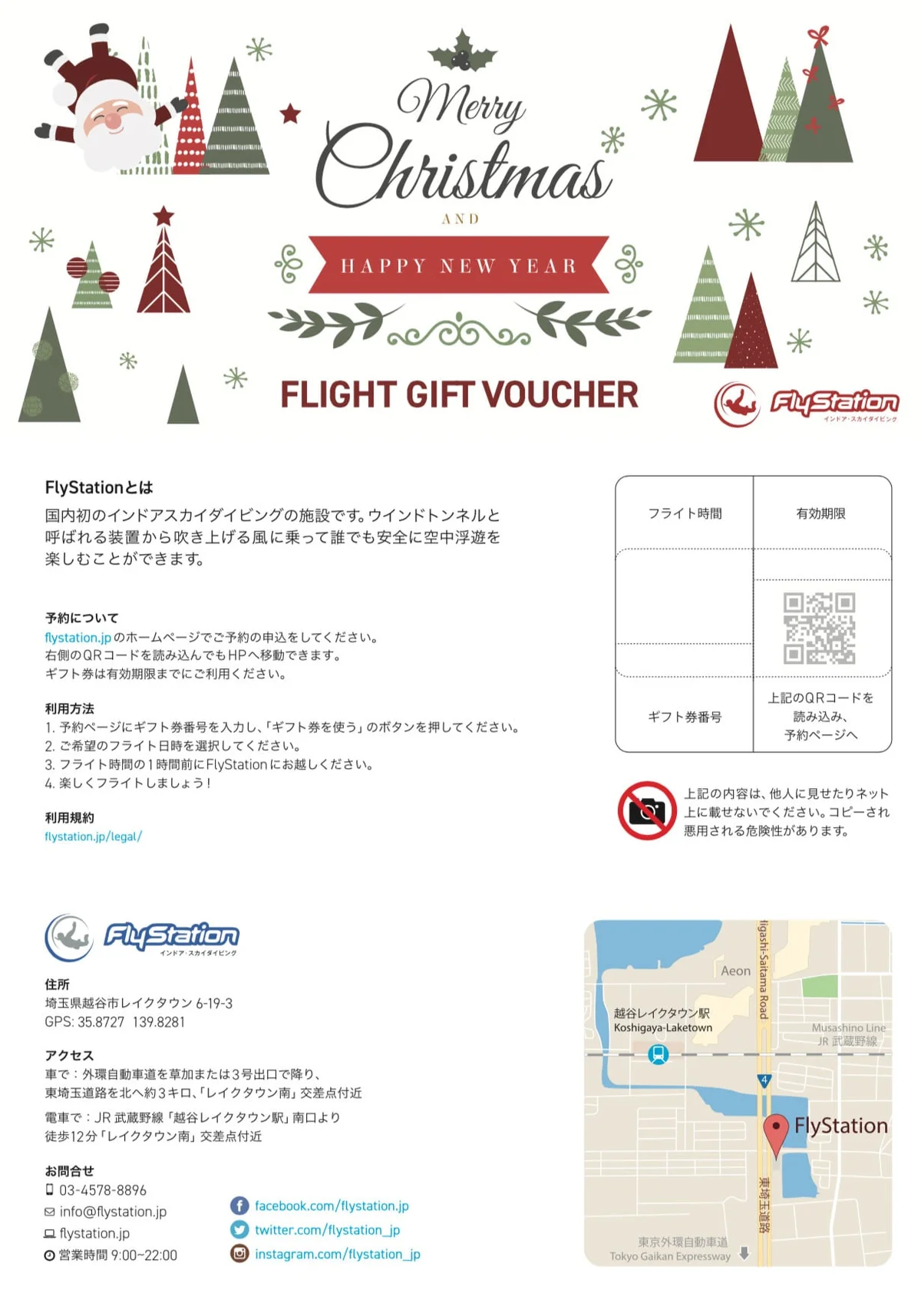 Christmas flight certificate