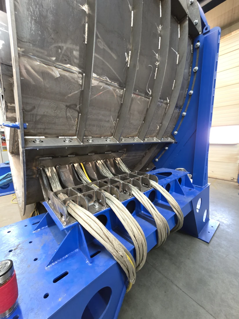 Heavy-duty wind tunnel component during fabrication