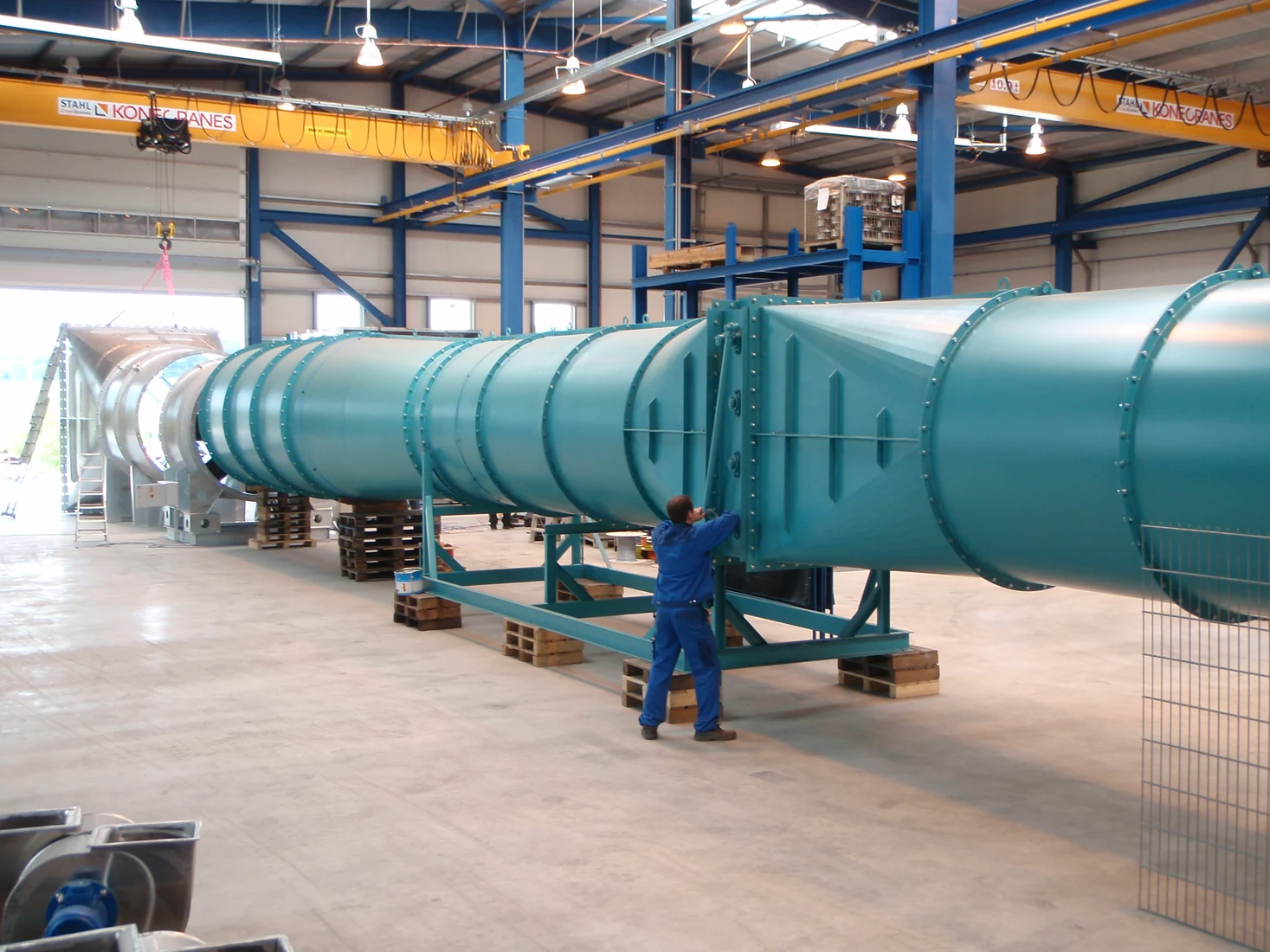 Large wind tunnel ducting manufactured at EVG